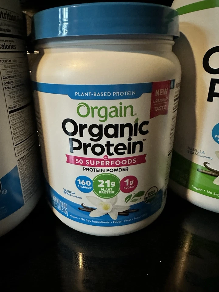 Orgain Proteína Orgánica y Superalimentos Vainilla ~ 21 g Proteína de Base Vegetal Paquete de 4 Foto 4 de 4