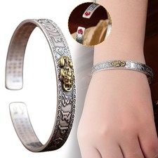 Cuff Bracelet, Pixiu Attract Wealth Good Luck Bracelet Feng Shui Wristband TL