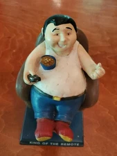 Bubble Guyz King Of The Remote Bobble Figure Russ Berrie & Co Ceramic Man Gift 