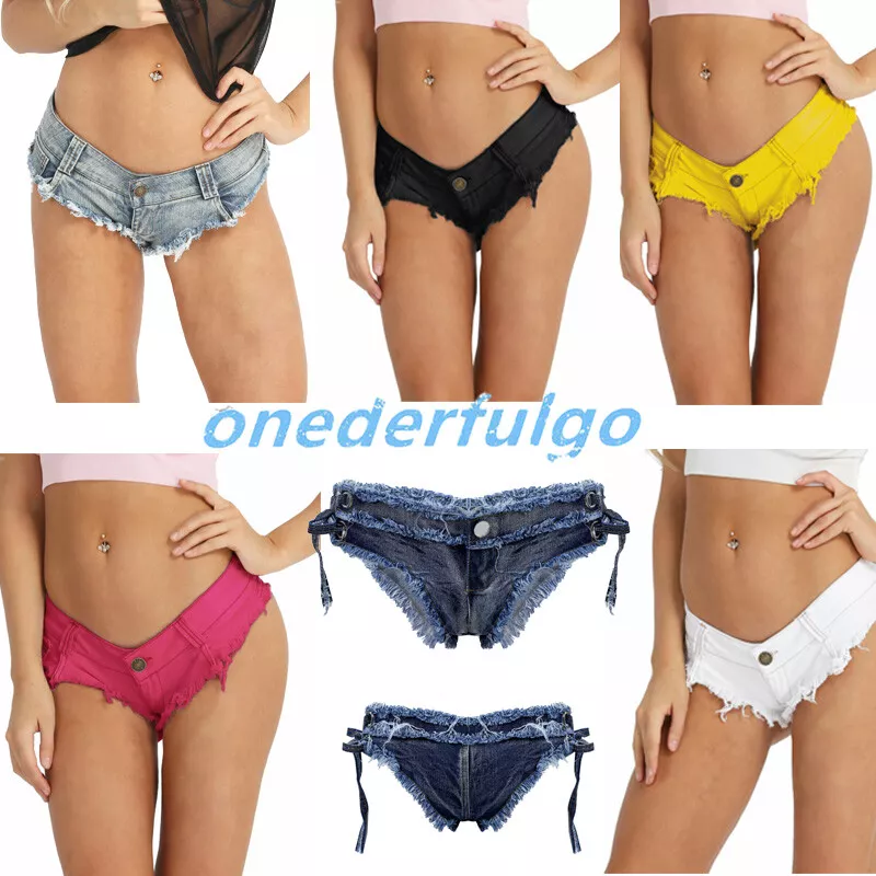 Sexy Women Mini Hot Pants Jeans Micro Shorts Denim Low Waist Shorts  Clubwear