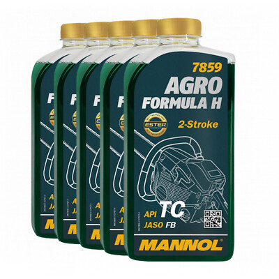 MANNOL 7859 Agro Formula H 2-Takt-Mischöl API TC, JASO FB, HUSQVARNA, 5x1 Liter