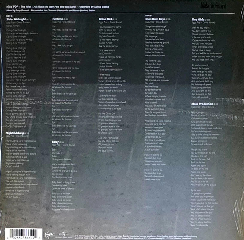 IGGY POP - THE IDIOT - 180-GRAM VINYL LP " NEW, SEALED " - Image 2 of 2