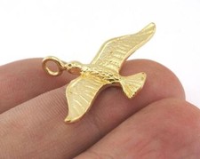 Albatross Bird pendant finding Gold plated Brass 39x24 mm 277