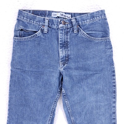 Lee Jeans Denim Cotton Men SZ 30x34 Blue Straight Stretch VTG Mid