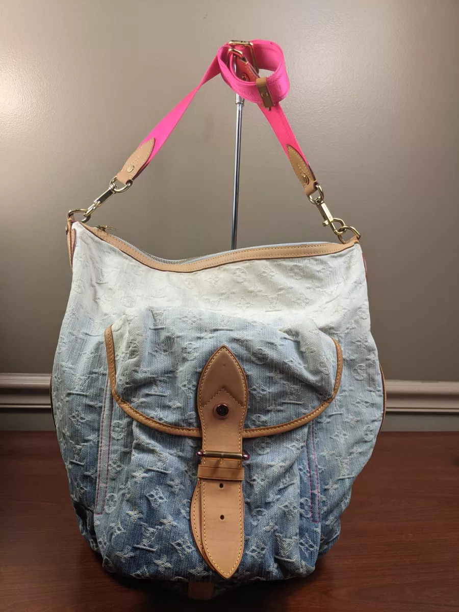 Auth Louis Vuitton Sunburst Monogram Blue Ombre with Fuschia Strap Denim  Limited | eBay