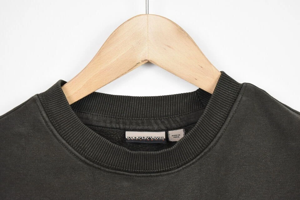 Sudadera Napapijri N0YIWR Para Hombre Pequeña Grande Frontal Logo Caqui Cuello Redondo Foto 4 de 4