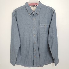 Original Weatherproof Vintage L Blue Long Sleeve Button Up Shirt Front Pocket