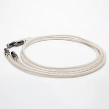 Pair 5N Pure Solid Silver Cable Hi-Fi Male RCA Connector Audio Interconnect Wire