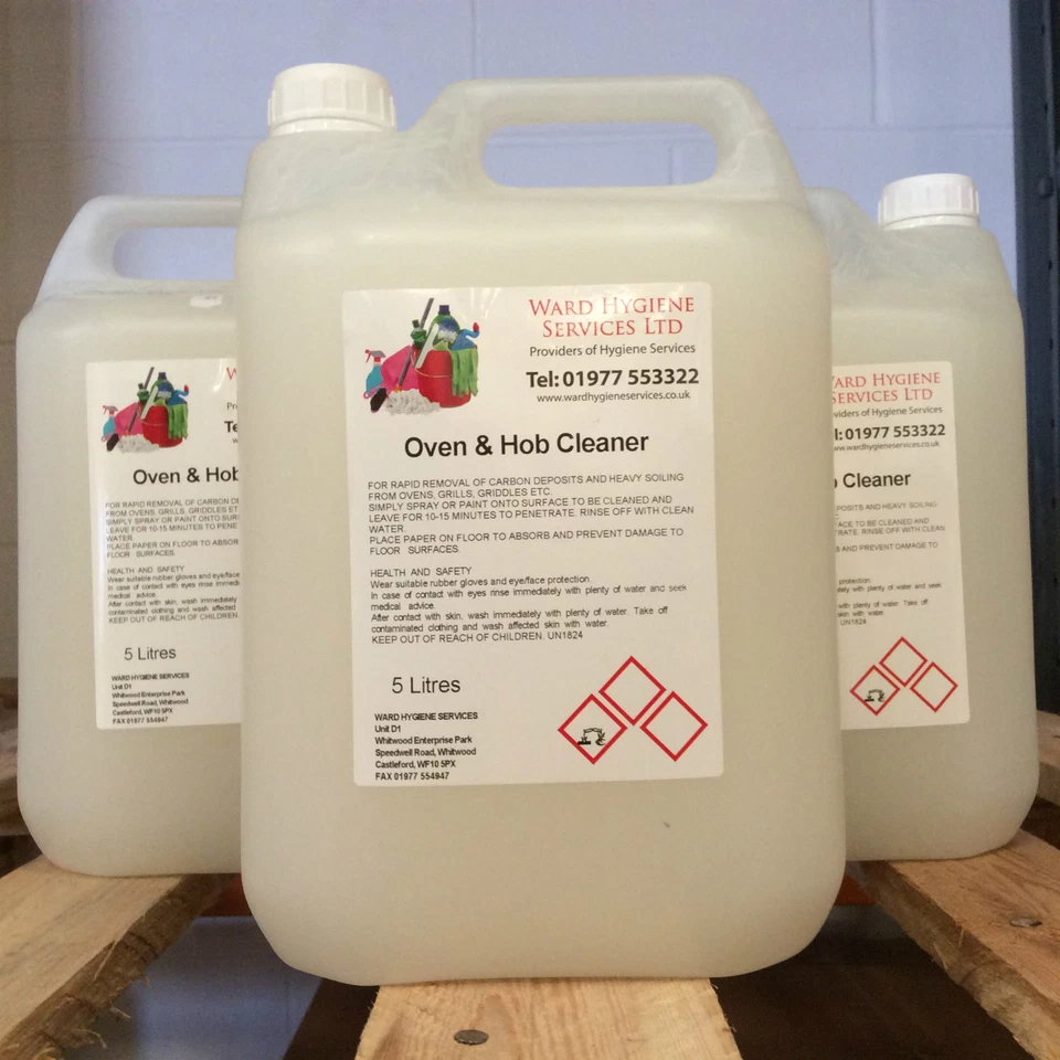 WARD HYGIENE SERVICES LTD 2 x 5 Litre Oven & Hob Cleaner Liquid Cooker Degreaser Sparkling Fresh Grill 10L