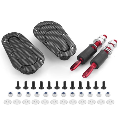 Universal Black Car Flush Hood Mount Bonnet Latch Catch Pin Key Locking