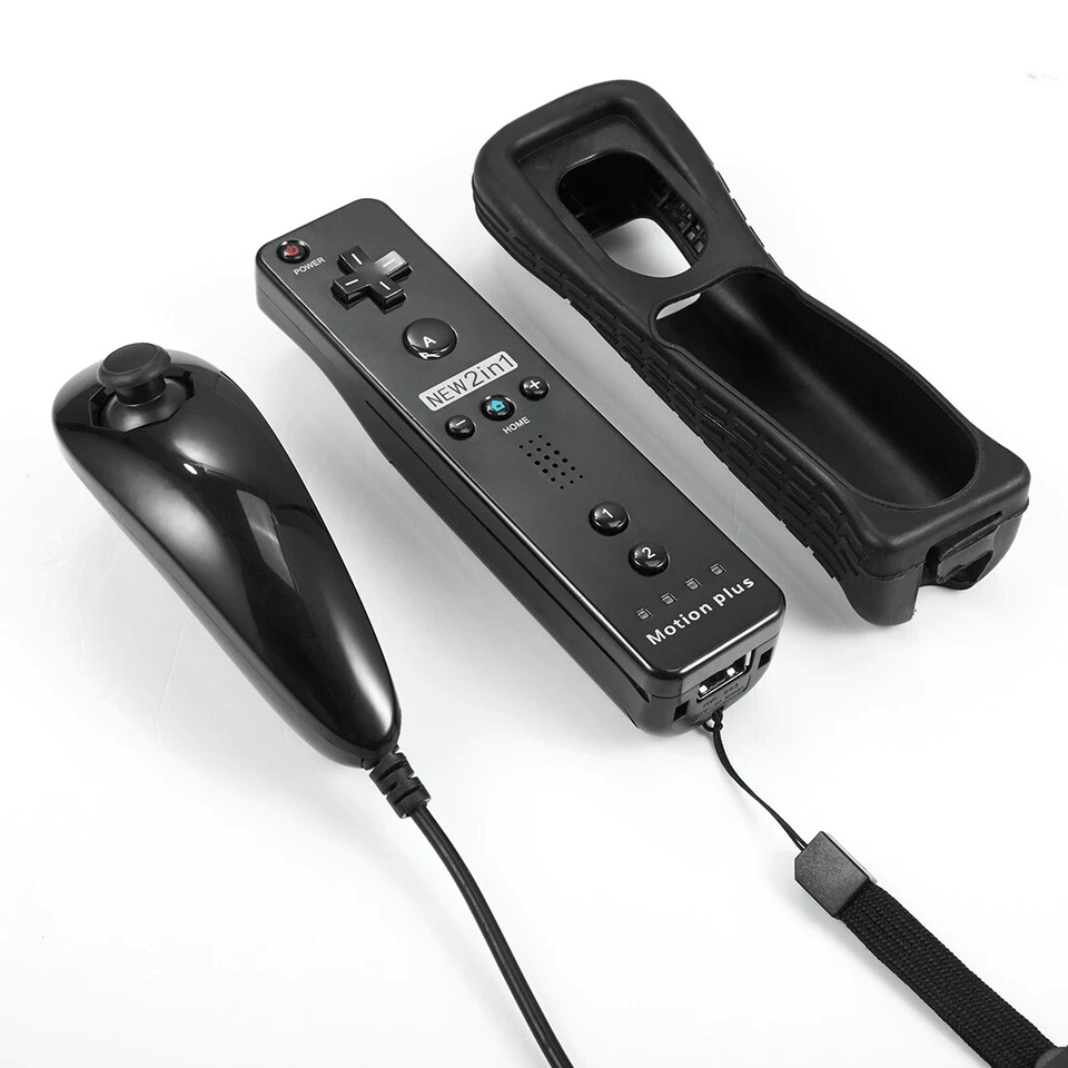 1/ 2 Motion Plus Wii Remote Controller & Nunchuck & Case For Wii & Wii U Console - Image 2 of 4