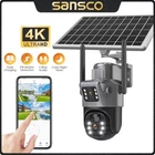 Solar Powered Wireless WiFi Outdoor PTZ Security IP CCTV Camera 4MP Surveillance