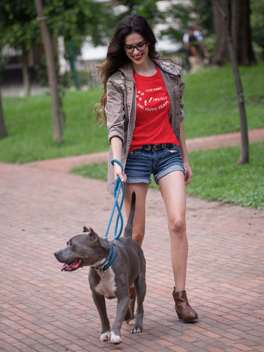 Shoebob Four Paws Two Feet One Happy Team T-shirt Dog Lovers top Dog Walkers tee - Picture 2 of 17