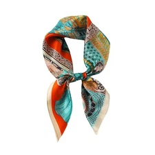 100% Mulberry Silk Square Scarf Women Neckerchief Wrap Japanese Samurai 68*68cm