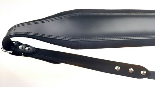 ProLine 9,3cm Genuine Leather Accordion Shoulder Straps Black - Bild 7 von 7