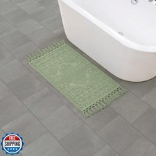 French Connection Nellore Bathroom Rugs, Woven and Beaded Bathroom Mats, Dura