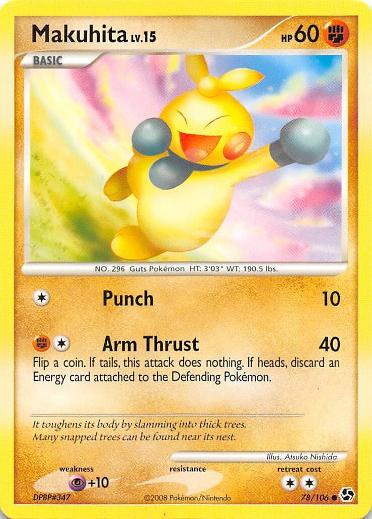 MAKUHITA 78/106 - NON-HOLO - Great Encounters - 2008 POKEMON CARD - NM/LP