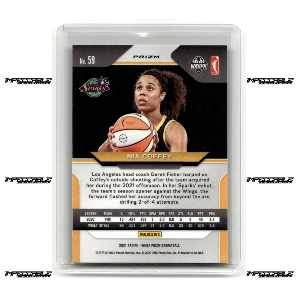 2021 Panini Prizm WNBA - Nia Coffey #59 Hyper Prizm SP - Image 2 of 2