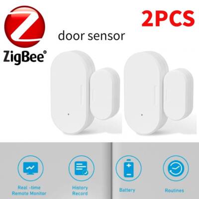 2PCS For Zigbee Home Alarm Kit Home Automation Hub Door Sensor+Window Sensor