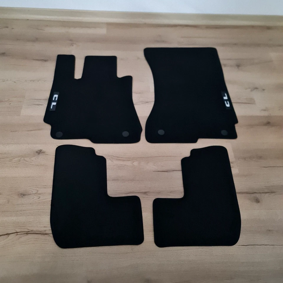 Alfombrillas coche terciopelo para Mercedes CL C216 2006-2014 negro revestimiento impermeable nuevas Foto 3 de 4