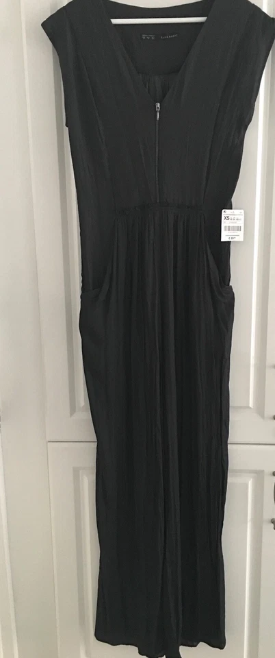 CHIC Combinaison Gris anthracite effet satiné coupe large ZARA T S - Photo 3/4