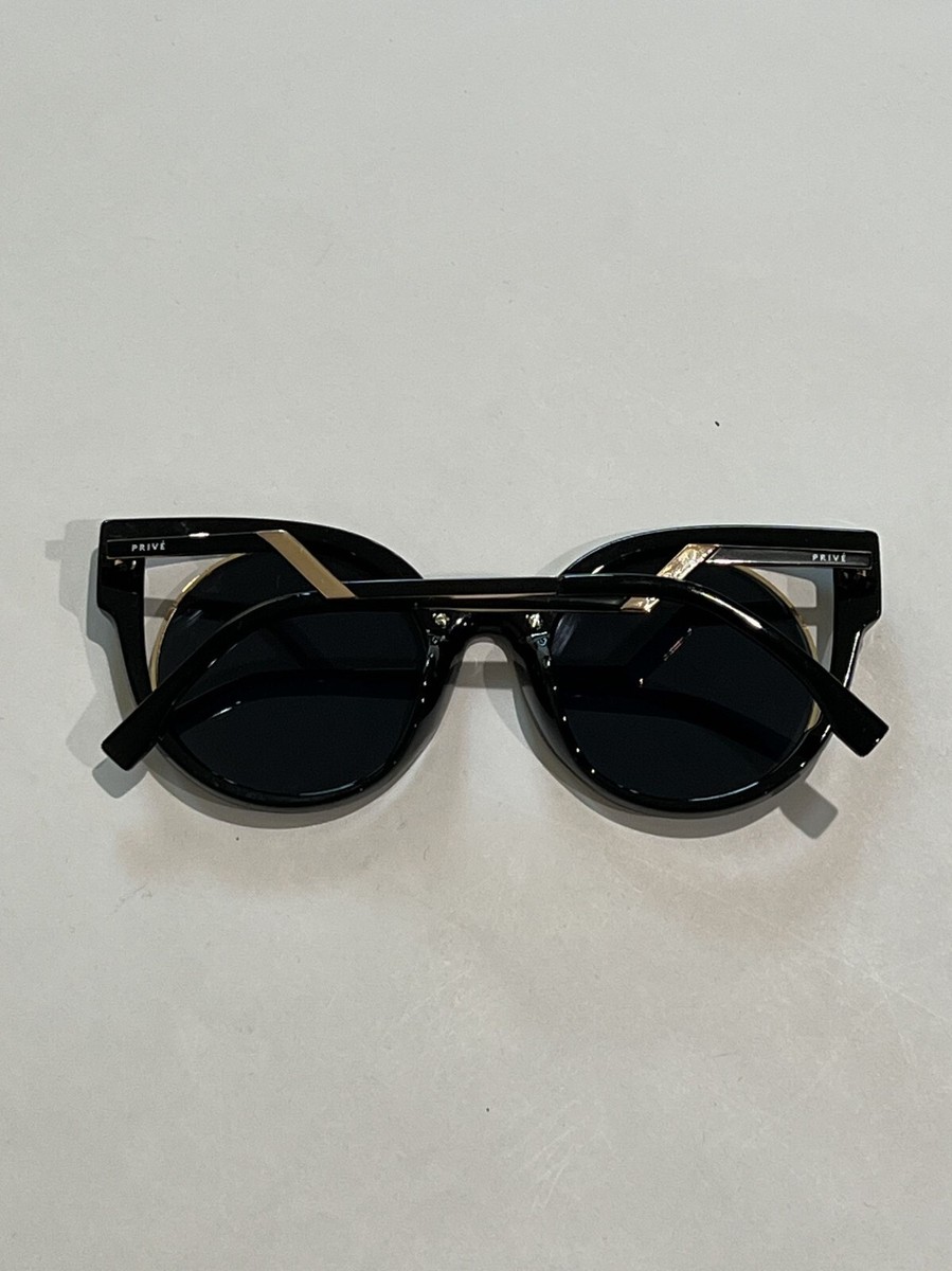 Prive Revaux The Feminist Cat Eye Sunglasses in Black Gold  display picture 2