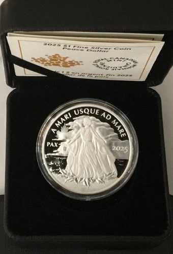 2025 $1 Canada Lady Peace Dollar 1 oz .999 Silver Proof Coin OGP !