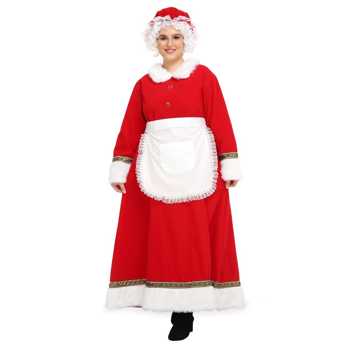 Mrs Claus Costume Adult Santa Outfit Christmas Fancy Dress | eBay