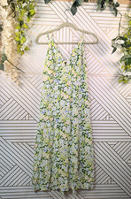 Urban Outfitters Women's First Sight Green Plunging Midi Dress Summer Size Large