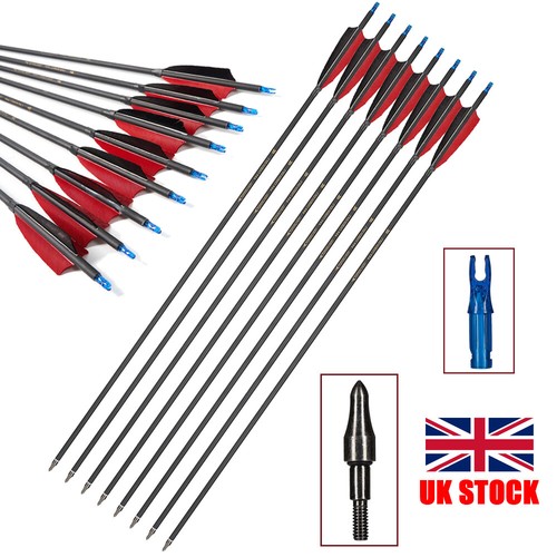 6 Frecce In Carbonio Puro MILAEM – SP500 SP600 – Per Arco Ricurvo, Composto E Longbow – Punte Da 100 Grain