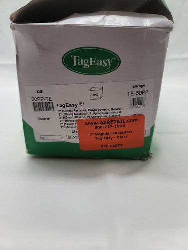 TAG EASY 50PP-TE 2 INCH REGULAR FASTENERS CLEAR BOX OF 1000+ BAD BOX - Picture 6 of 7