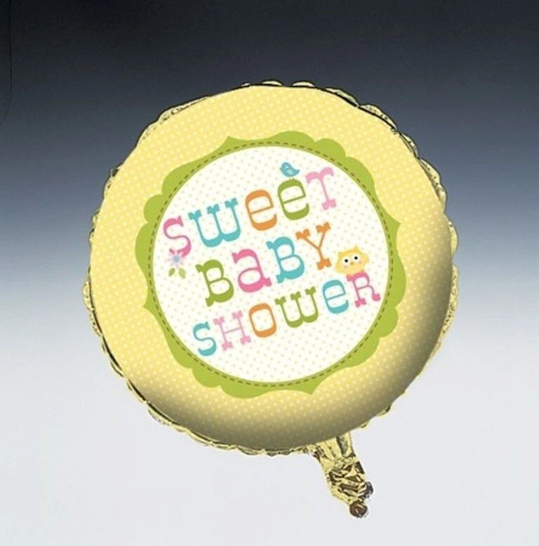 Happi Tree Baby Shower Sweet Baby Owl Decor 18" Foil Mylar Balloon - Image 2 of 2