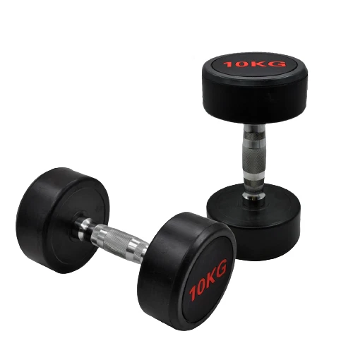 10kg x 2 Commercial Grade - Rubber Coated Dumbbell Hand Weight - Rubber Dumbbell