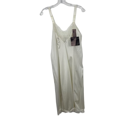 Vintage Pure Luxury New White nigh slip dress Lace detail Made in USA sz 10/32 - Picture 9 of 11