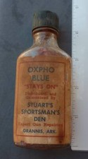 GUN BLUEING BOTTLE-Stuart's Sportsmans Den-Grannis Ark.-Label-1930s-40s