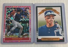 2019 Donruss Diamond Kings Christian Yelich Highlights Pink Fireworks 2 Card Lot