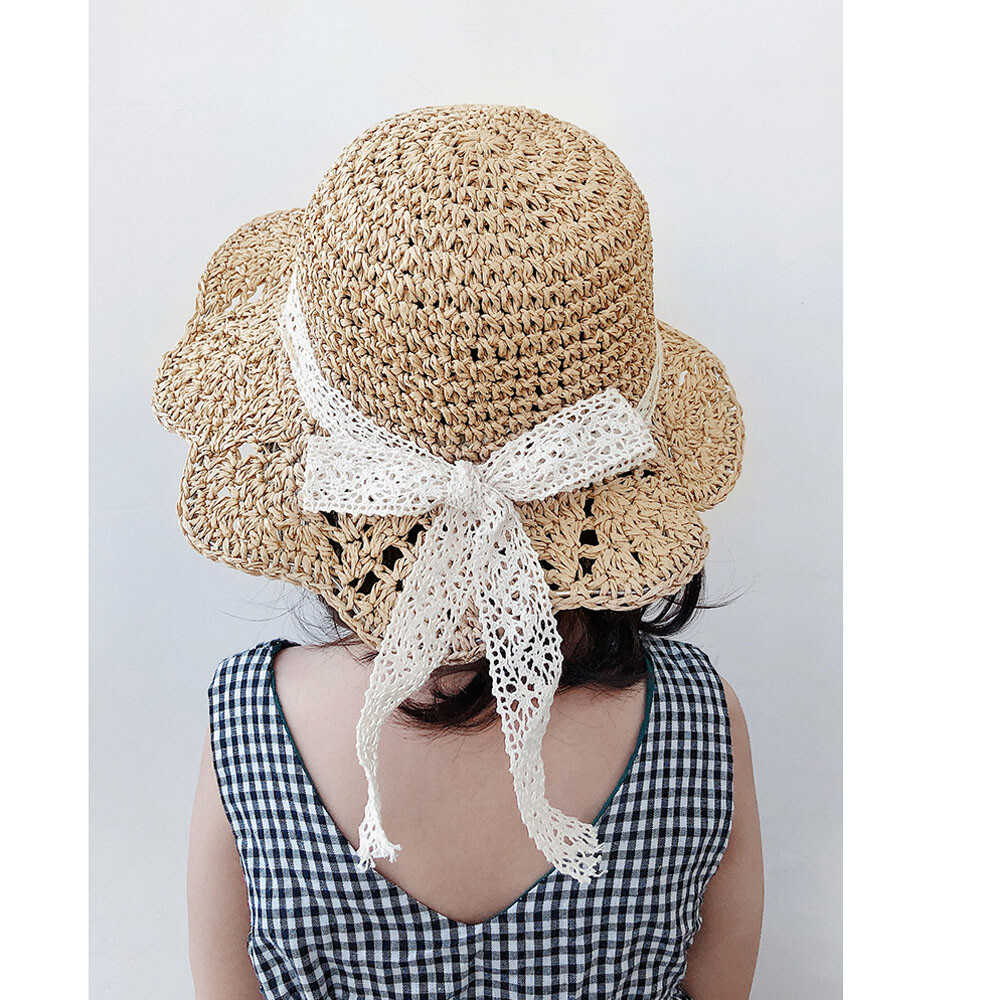 Sun Hats Baby Girl Straw Hat Beach Hat Newborn Baby Girl Pink