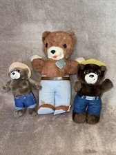 Vintage Smokey The Bear Ranger Plush Toy Lot Of 3