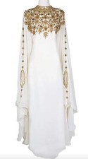 Georgette Jacket Gown Dress Islamic Kaftan Moroccan Abaya Caftan Dubai Farasha