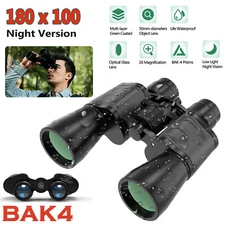 180x100 Military Zoom Powerful Binoculars Day/Low Night Optics Hunting with Case
