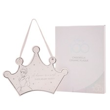 Disney 100 Cinderella White Hanging Ceramic Plaque Quote Princess Kids Rooms