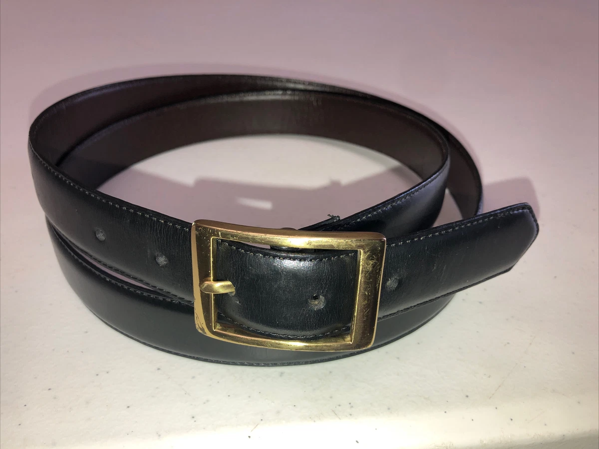 Men s BLACK Leather Dress Belt Size 48