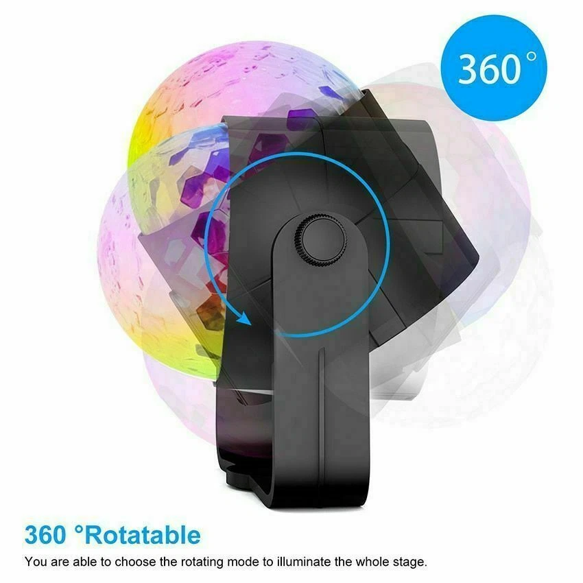 RGB Disco Party Light LED Stage Magic Ball Lights Strobe DJ Sound Activated Lamp - Image 3 of 4