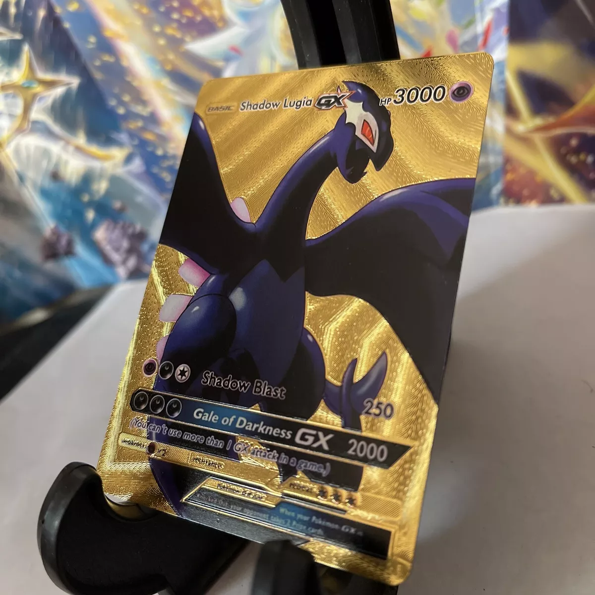 Pokemon Lugia GX Custom Full Art Metal Pokemon Card 