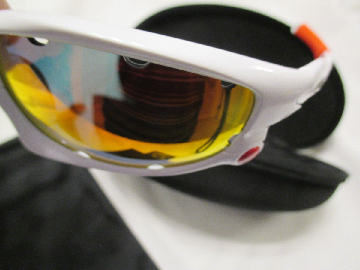 OAKLEY SPLIT JACKET CUSTOM WHITE W RED & FIRE POLARIZED VENTED