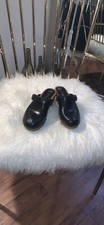 JUICY COUTURE BLACK LEATHER METALLIC CLOGS