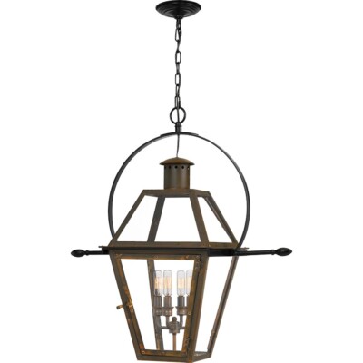 Quoizel Rue De Royal 4 Light Outdoor Hanging Lantern, Bronze - RO1914IZ