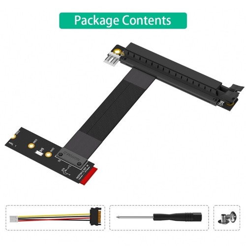 Graphics Extension Cable M.2 to 16X M.2 NGFF Key M to PCIE 16X Risers Adapter - Afbeelding 3 van 8