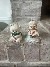 Vintage L’il Chimers Caring Critter Chimers Christmas Bell Ornaments