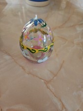 hand painted glass easter egg With Flower Des...